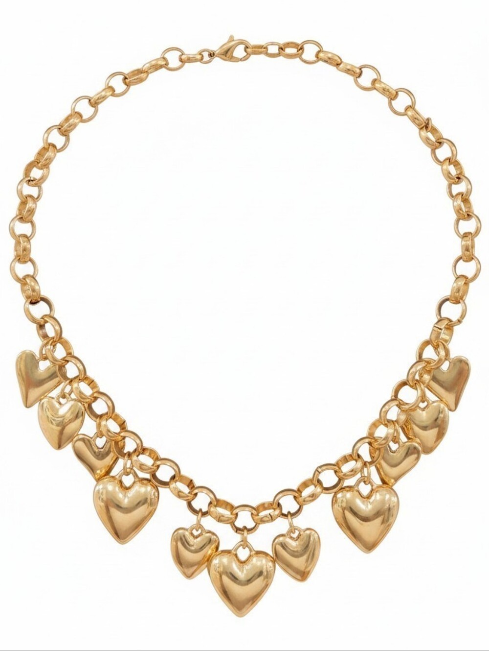 💛▪️Persimmon▪️ Golden Tone Hearts Charm Necklace